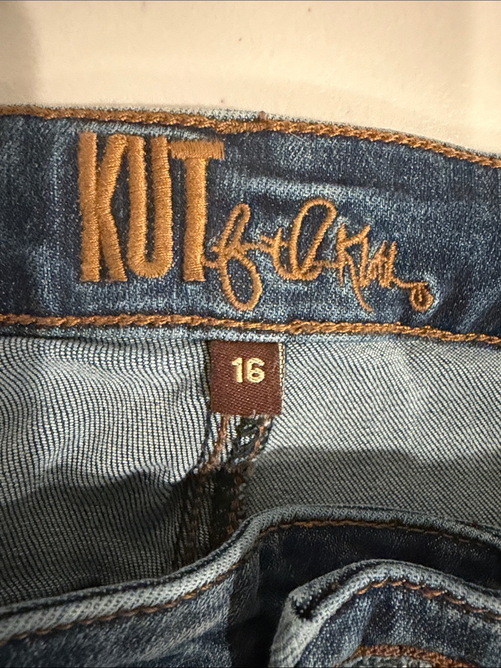 Kut From The Kloth Rena High Rise Straight Leg Utility Jeans Size 16 - Picture 6 of 7